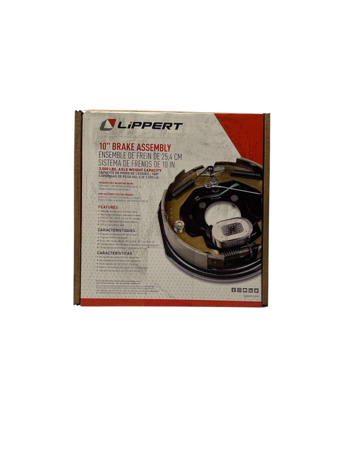 Lippert 10 inch electric trailer brake assembly 296649