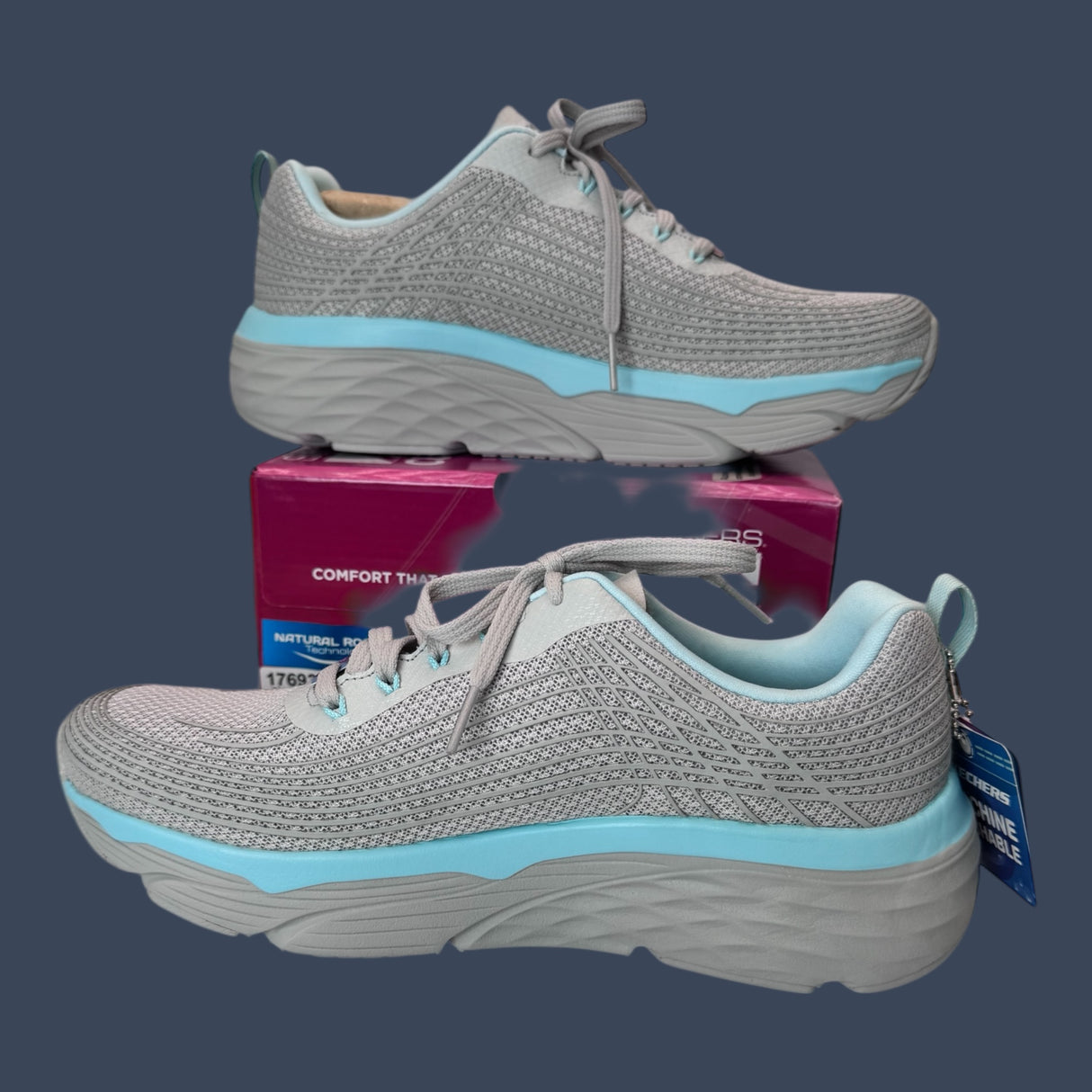 Skechers Slip-On Grey Turquoise 17693