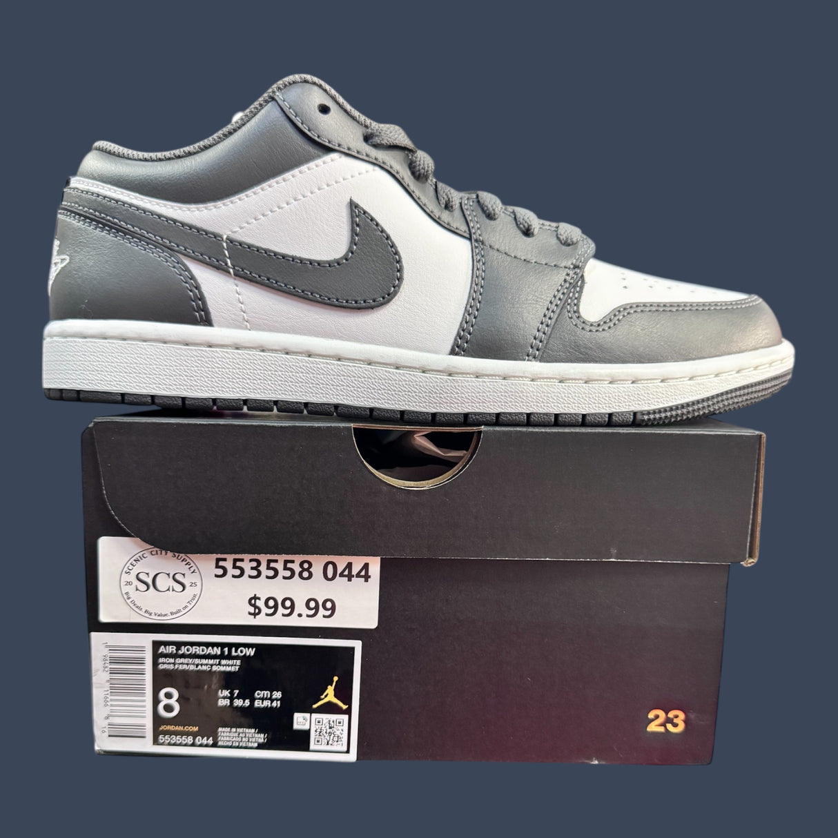 Nike Air Jordan 1 Low Iron Grey/Summit White 553558-044