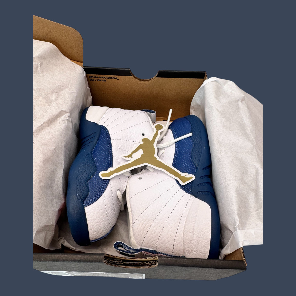 Childrens Air Jordan 12 Retro GS White/French Blue – 850000-114