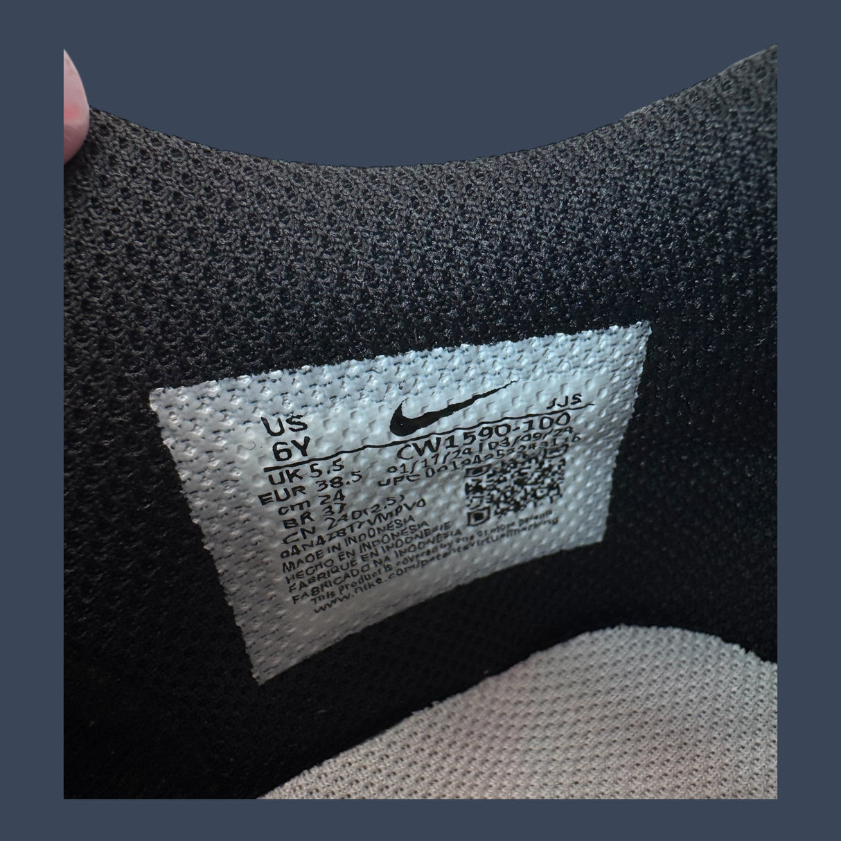 Youth Nike Dunk Low White Black CW1590-100