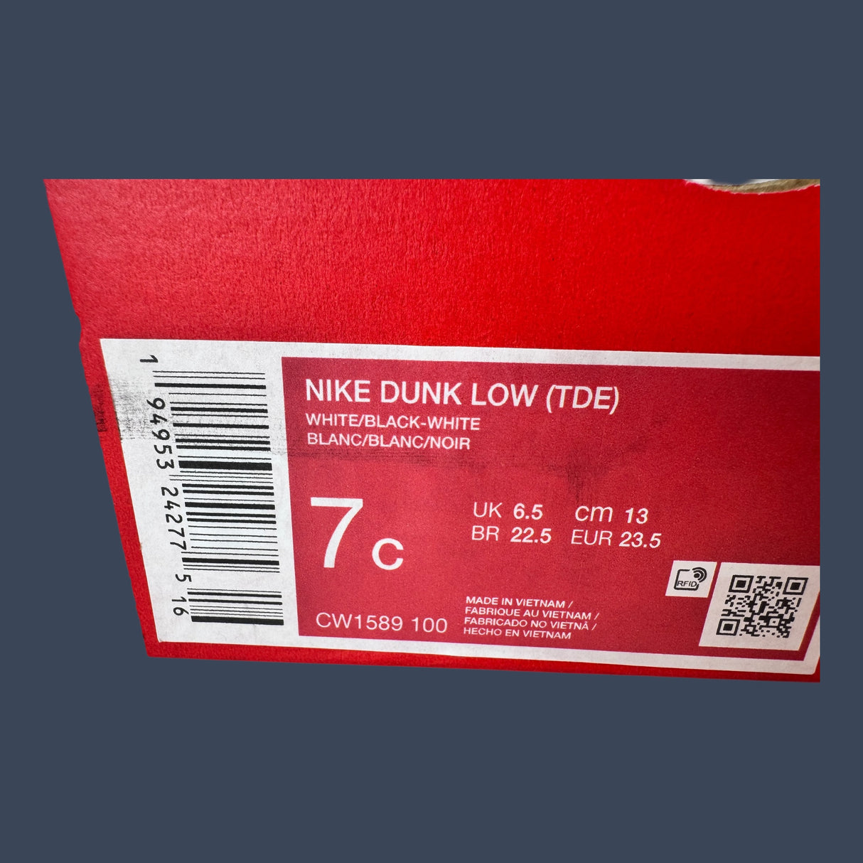 Nike Dunk Low TDE White Black CW1589-100