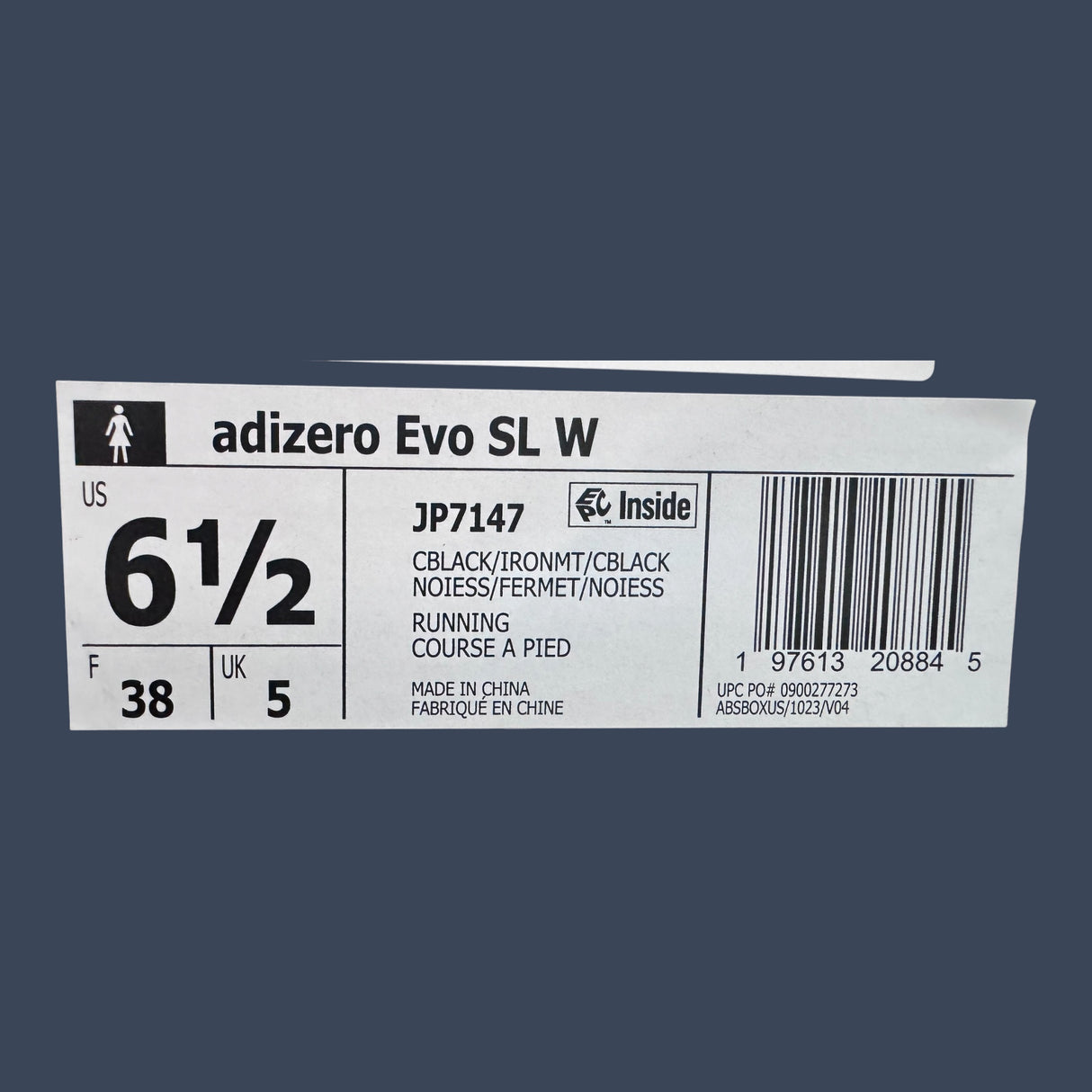 Adidas Adizero EVO SL Core Black/Iron Metallic/Core Black | JP7147