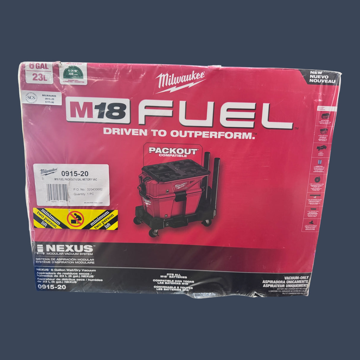 Milwaukee 0915-20 | M18 FUEL NEXUS 6 Gallon Wet/Dry Vacuum | Cordless Shop Vacuum Tool