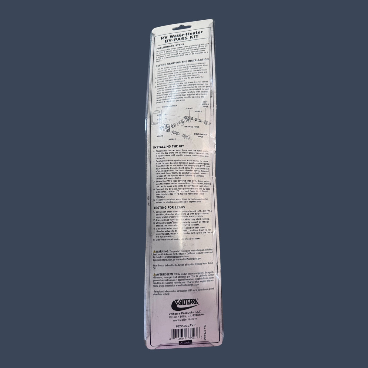 Valterra P23503LFVP | RV Water Heater Bypass Kit | Lead-Free Winterization Kit