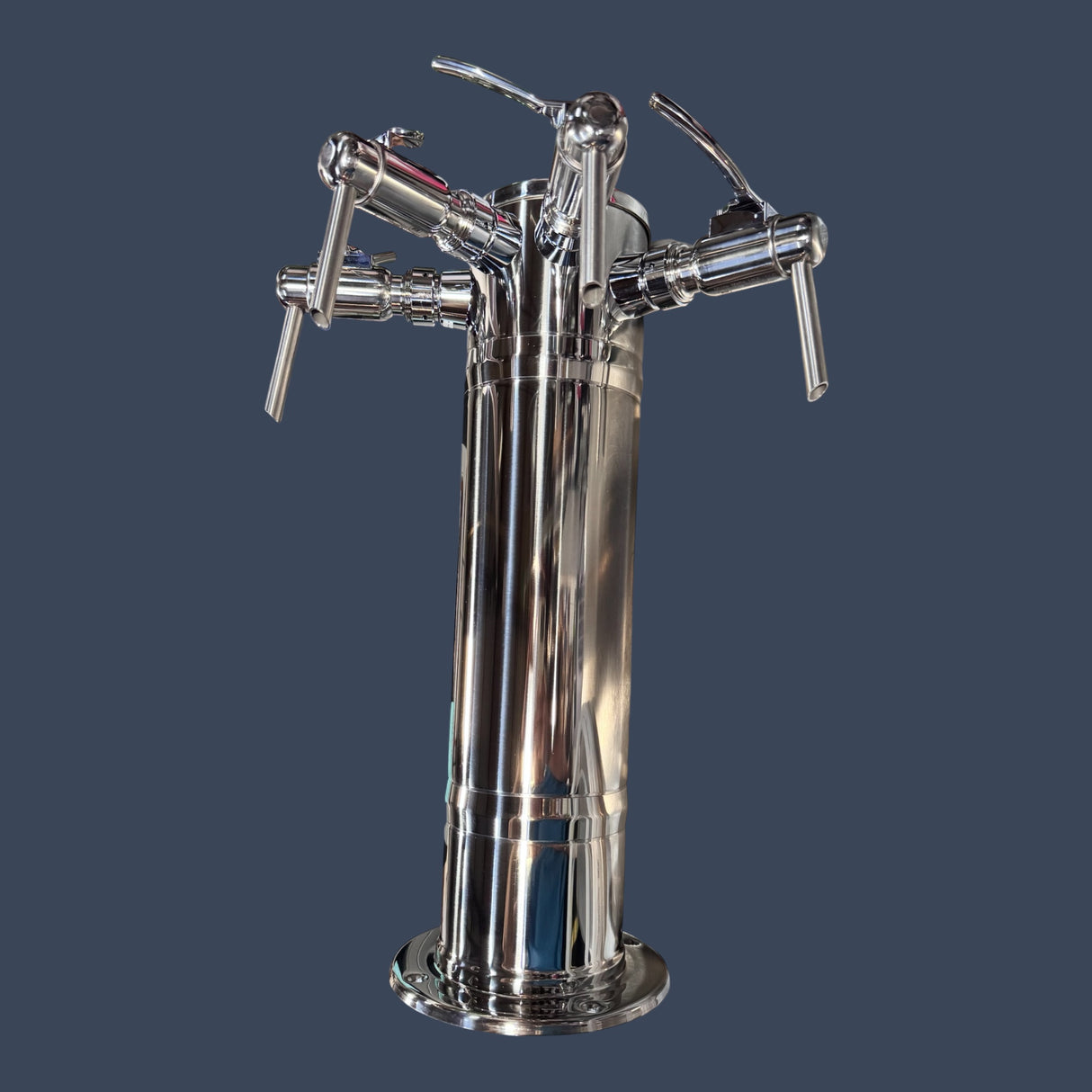 Micro Matic DS-144-PSS-W | 4 Tap Air-Cooled Wine Tower | Polished Stainless Steel with Side Pull Faucets