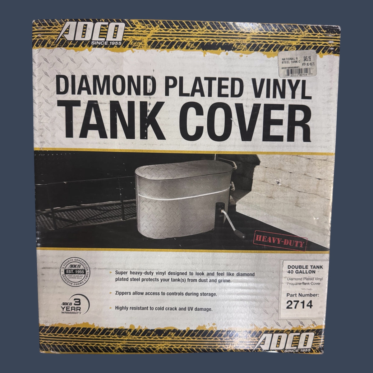 ADCO | 2714 | Double RV Propane Tank Cover | Dual 40 lb Tanks | Diamond Plate