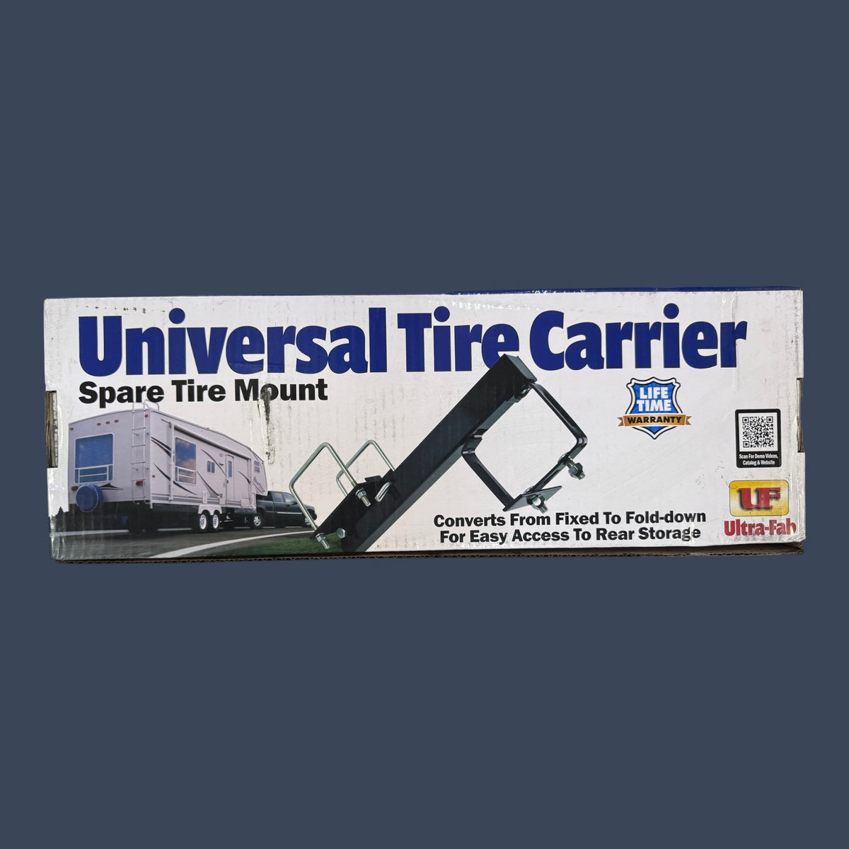 Ultra-Fab | 15-954730 | Universal RV Spare Tire Carrier | Fixed & Fold-Down Mount