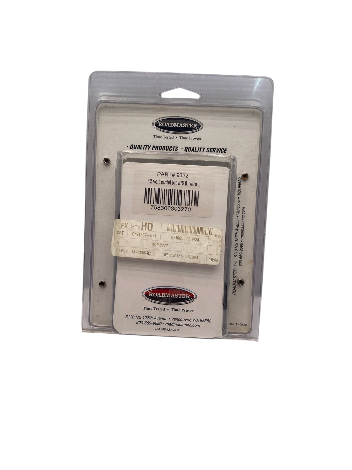 OEM Roadmaster 9332 Outlet Kit with Mounting Bracket and 4 ft Lead