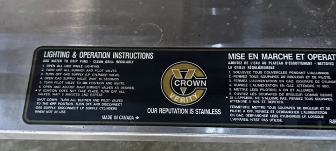 Crown Verity 48" Commercial Catering Grill – Natural Gas - AS IS - LOCAL PICKUP ONLY