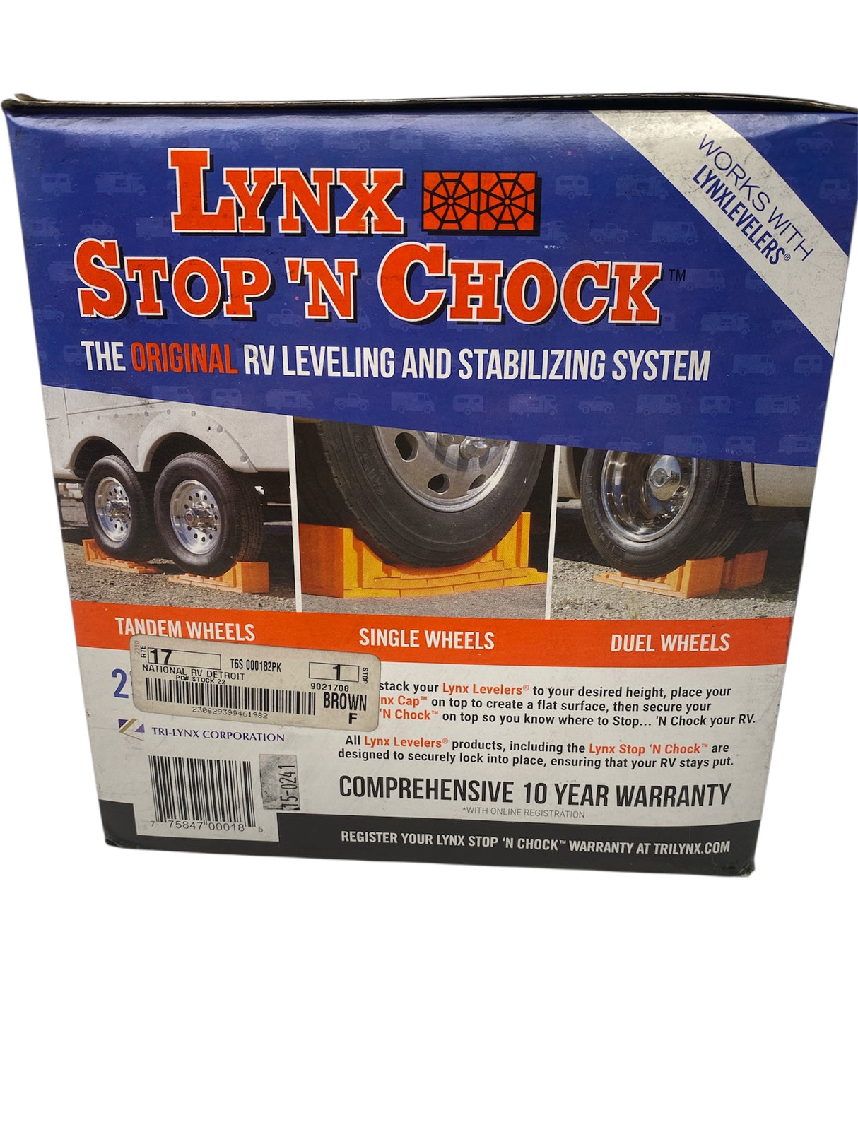 Stop N Chock orange wheel chocks 2 pack