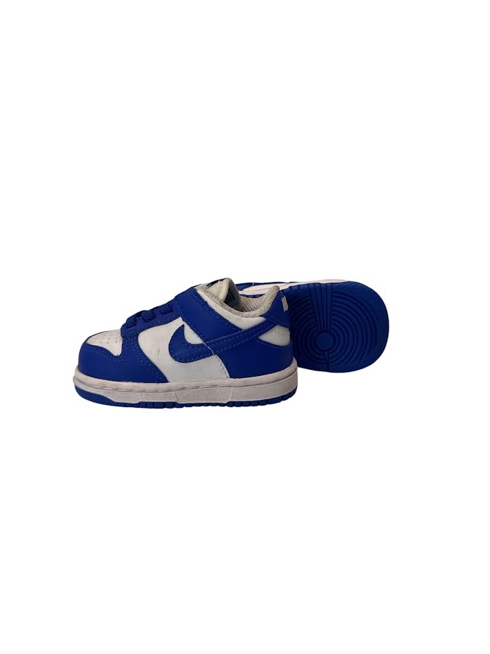 Toddler Nike Dunk Low White Hyper Royal Size 4C FB9107-131