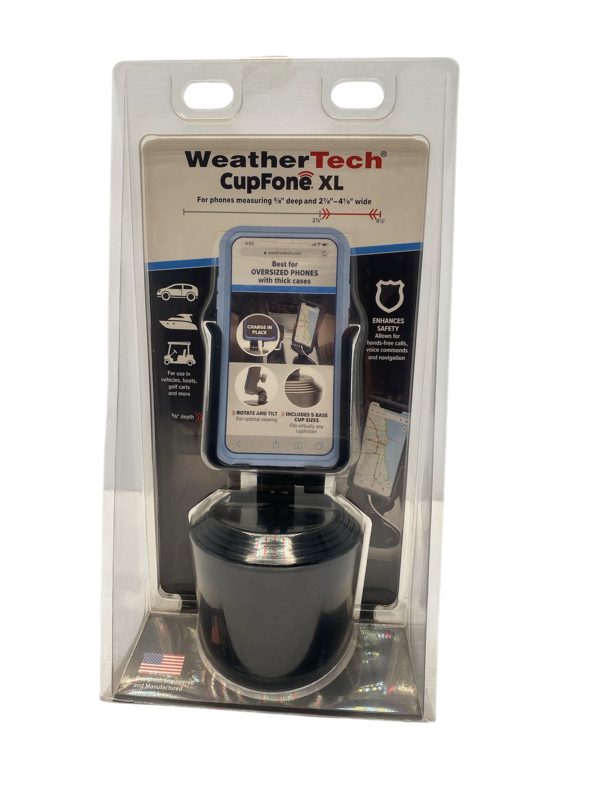 WeatherTech CupFone XL Cup Holder Phone Mount – Part # 8ACF4XLCS
