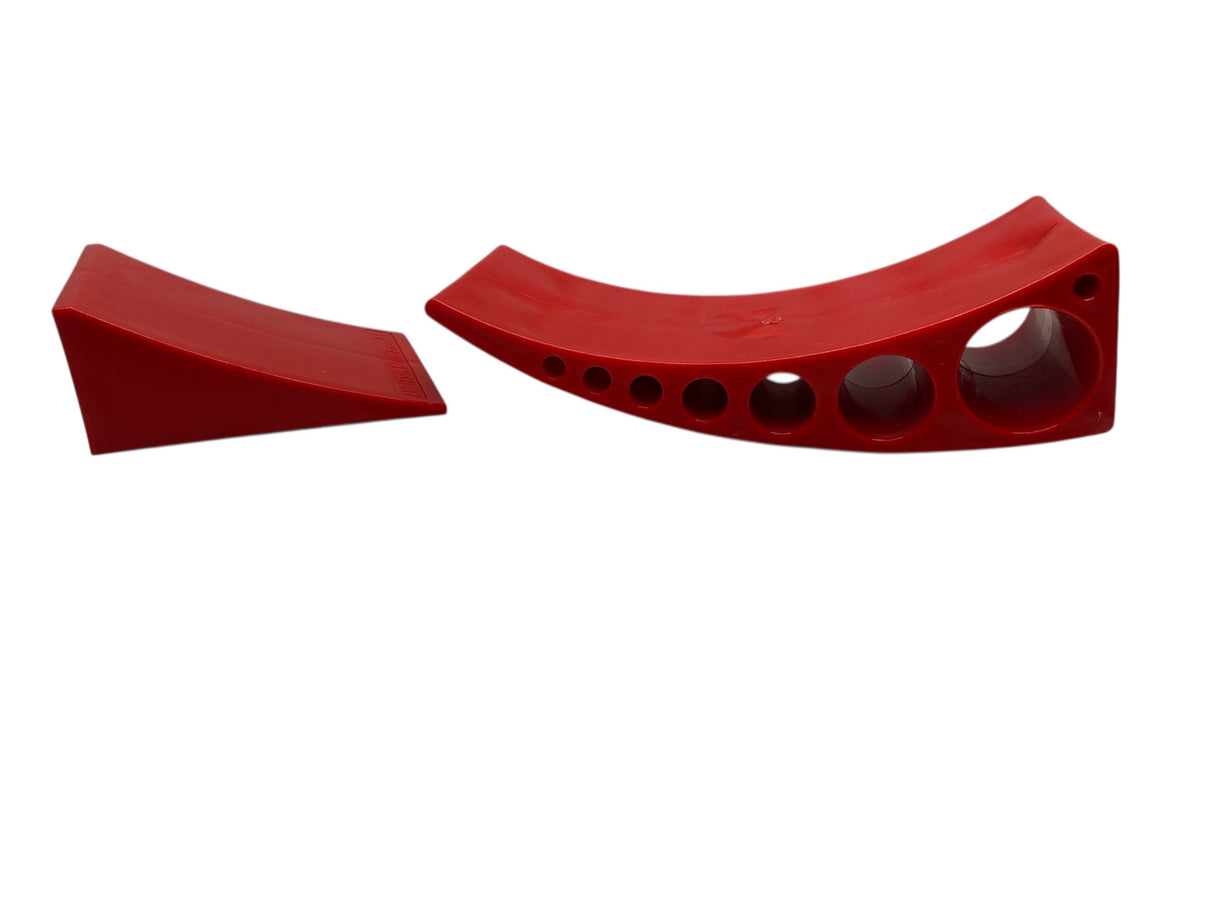 RV leveling ramp with rubber chock included