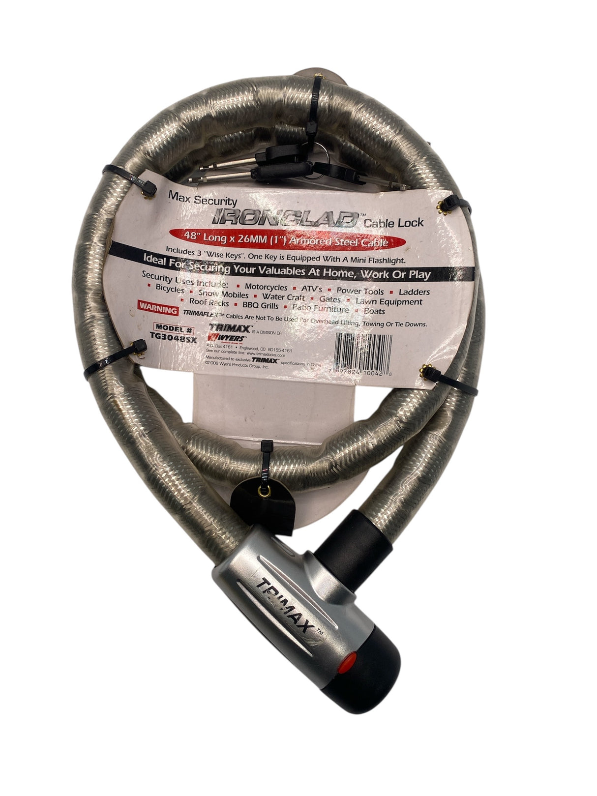 Max-security flexible steel cable with armored jacket