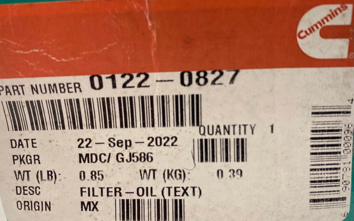 Close-up Onan 0122-087 Oil Filter – OEM Replacement for Onan DKC, DKD, and DKG Diesel Generators