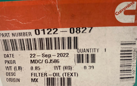 Close-up Onan 0122-087 Oil Filter – OEM Replacement for Onan DKC, DKD, and DKG Diesel Generators