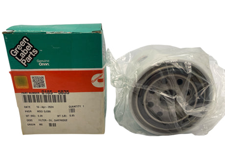 Close-up Oil Filter 0185-5835 – Green Label Parts OEM Replacement for Onan HDKAG Generators