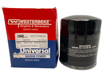 Westerbeke 040154 Oil Filter – Genuine OEM Spin-On Replacement with Gasket for 108B Six, 25.0 BED & 82B Four