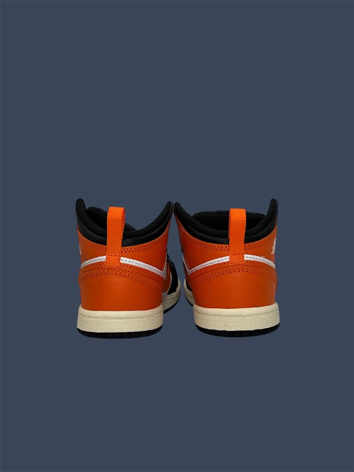 Toddler Jordan 1 Mid Starfish Black White DQ8425-801