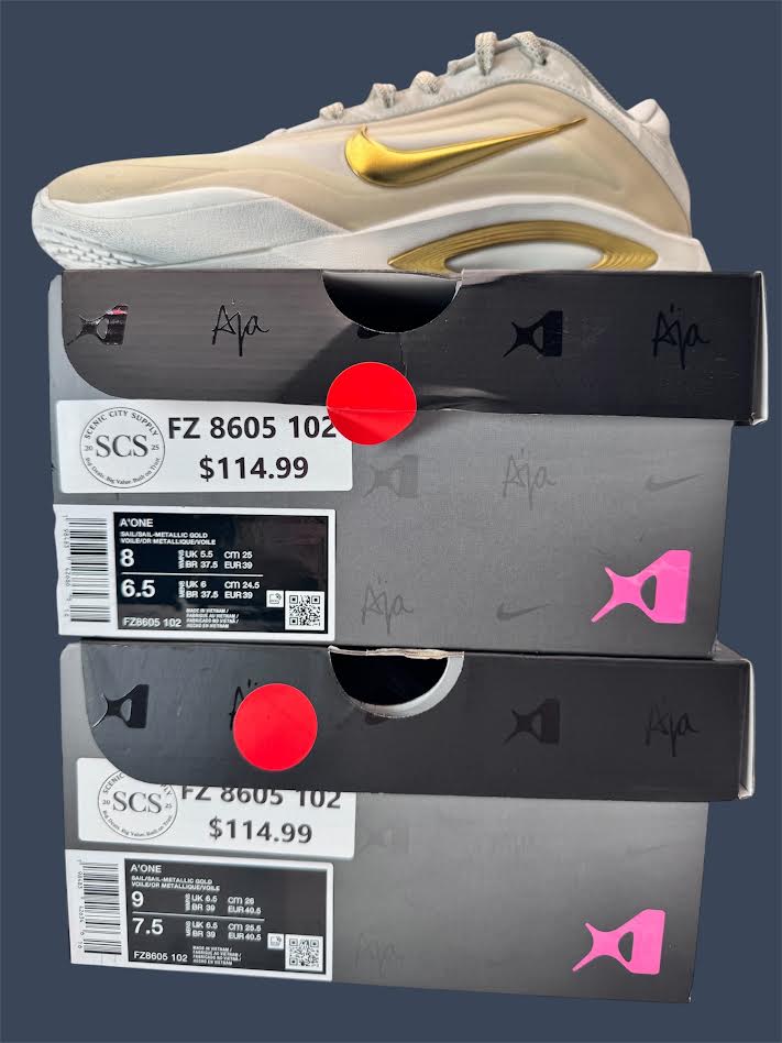 Women’s Nike A’ONE Sail Metallic Gold Size 8 FZ8605-102