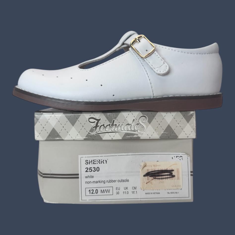 Footmates Children’s White Dress Shoes Size 12y – Style 2530