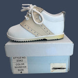 Angel Baby White/Beige Dress Shoes Infant Size 4 – Style 2342