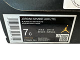 Jordan Spizike Low shoe box label with product details and branding.
