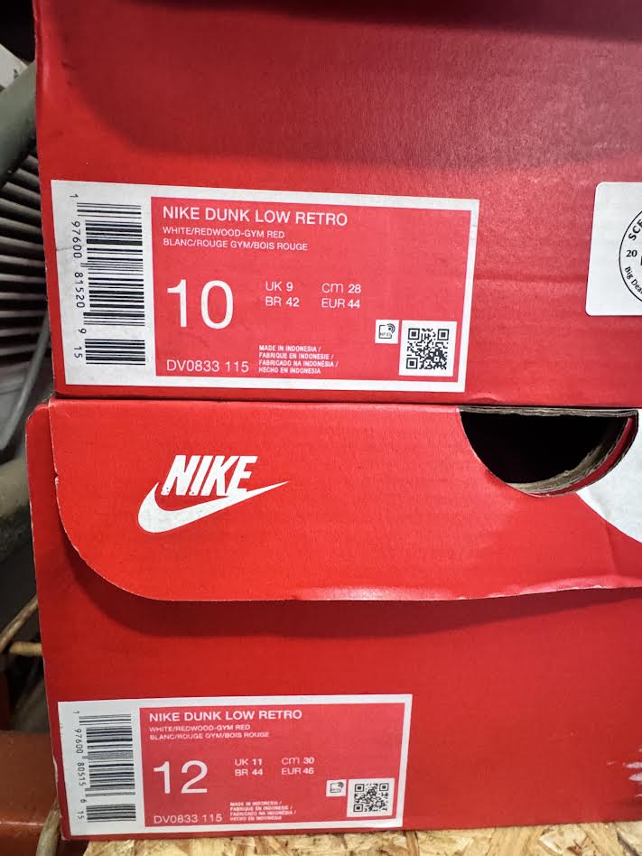 Nike Dunk Low Retro White Redwood Gym Red DV0833-115