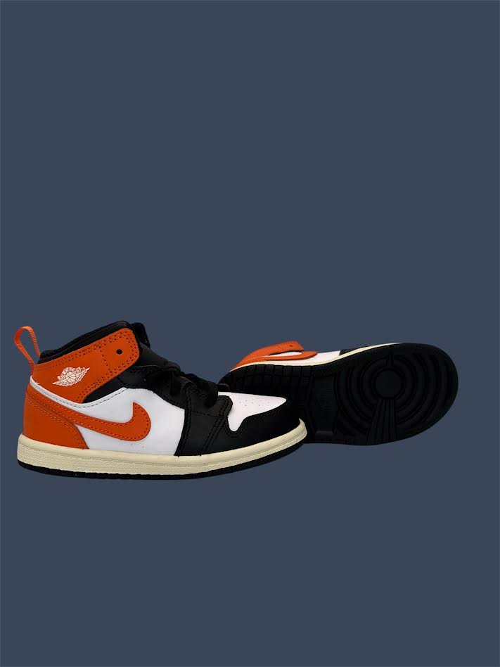 Toddler Jordan 1 Mid Starfish Black White DQ8425-801
