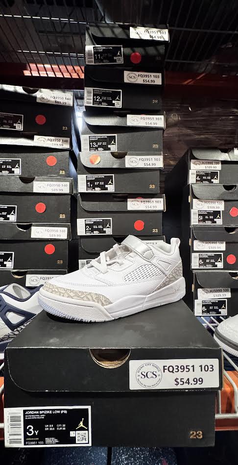 Youth Nike Jordan Spizike Low (PS) White/Neutral Grey FQ3951-103 Preschool Sneakers