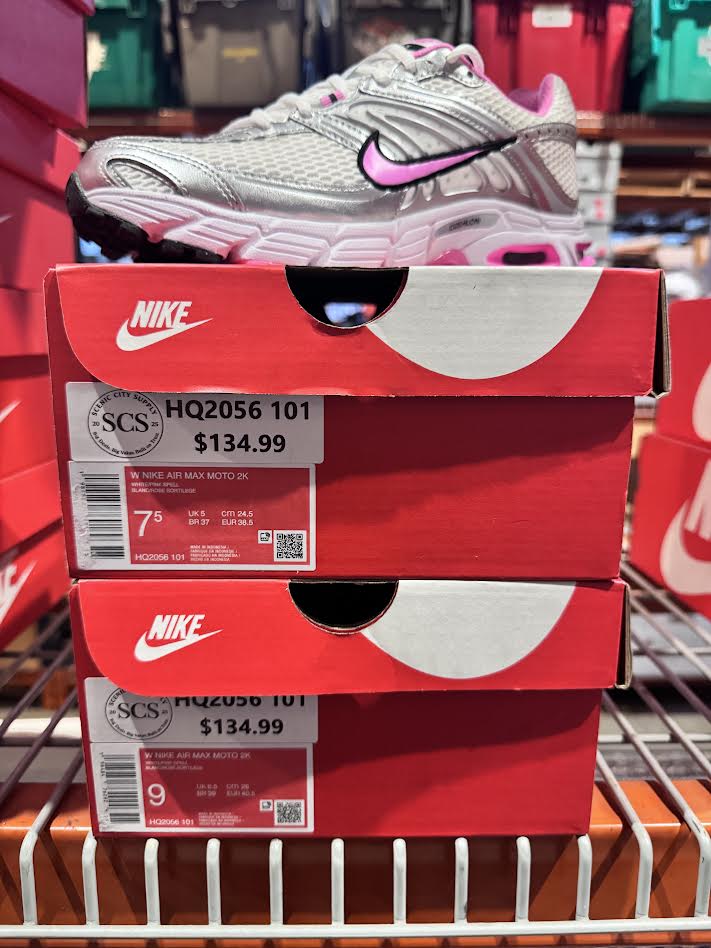 Women’s Nike Air Max Moto 2K White/Pink Spell HQ2056-101 Running Shoes