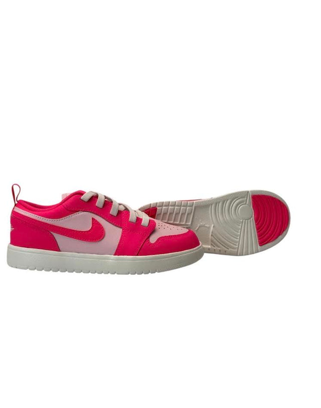 Pink and white sneaker on a white background