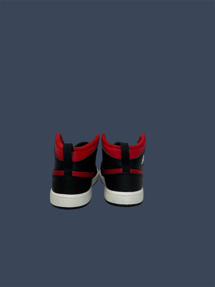 Kids Jordan 1 Mid PS Black Varsity Red Size 13c DQ8424-067