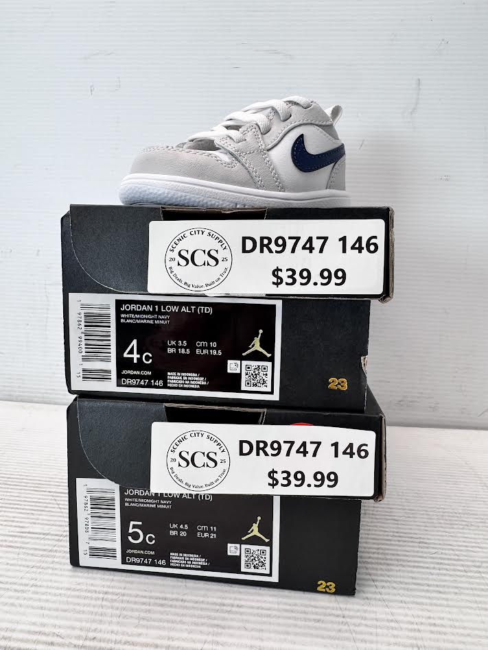 Kids Nike Jordan 1 Low ALT TD White Midnight Navy DR9747-146
