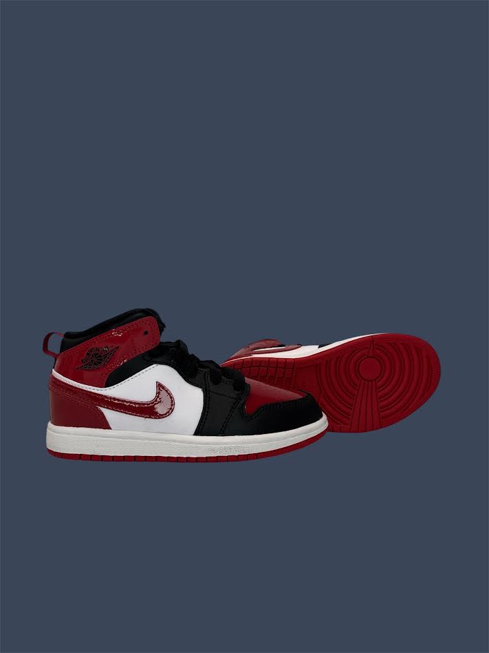 Kids Jordan 1 Mid SE Black Varsity Red PS HV4444-006