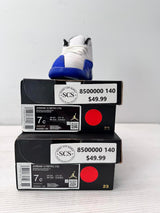 Kids Nike Jordan 12 Retro TD White Black Game Royal Size 7c | 850000-140