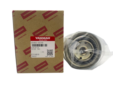 Close-up Yanmar YM-129574-55711 Fuel Filter – OEM Diesel Engine Replacement Cartridge