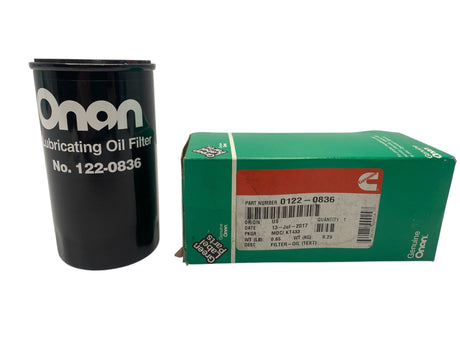 Onan 122-0836 Oil Filter – Genuine OEM Replacement for Onan Generators HGJAC, HGJAB, HGJAA