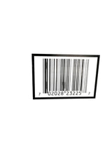 Barcode with a black border on a white background
