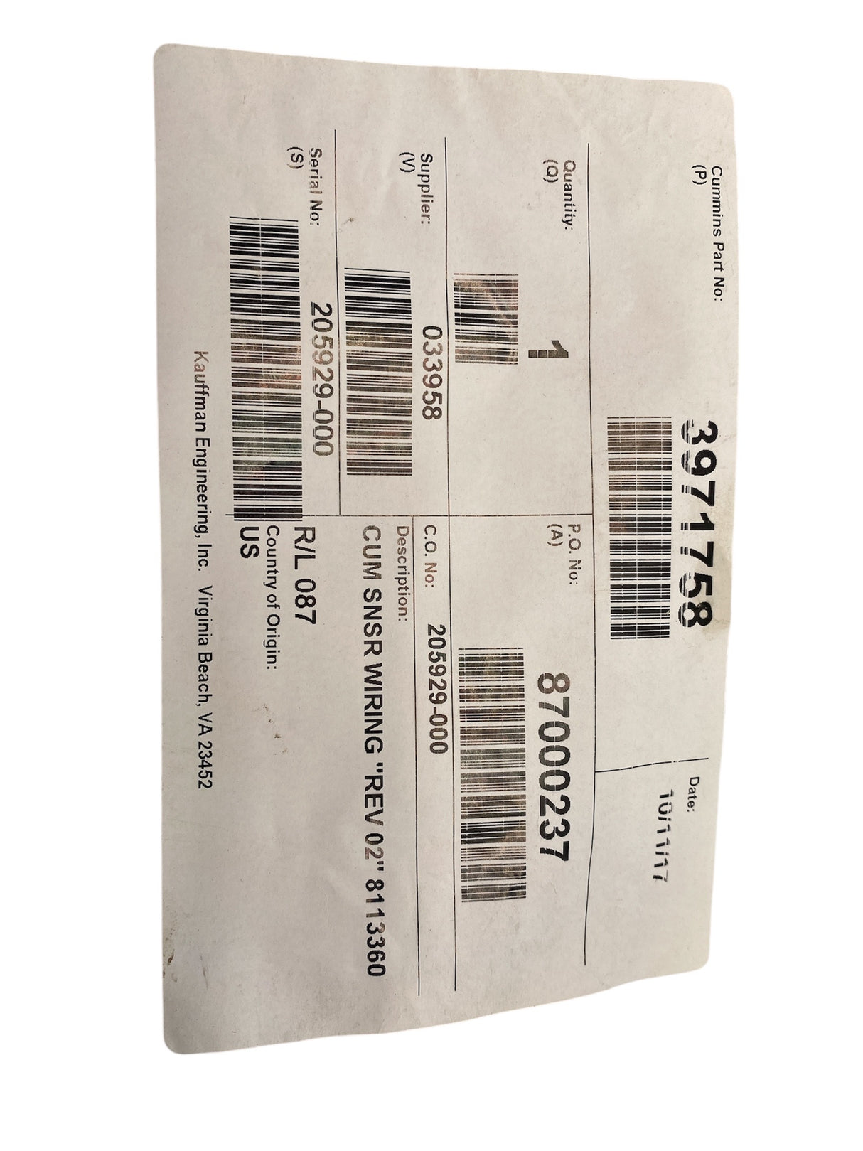 Genuine Cummins 3971758 Harness for ISB 5.9L Engines