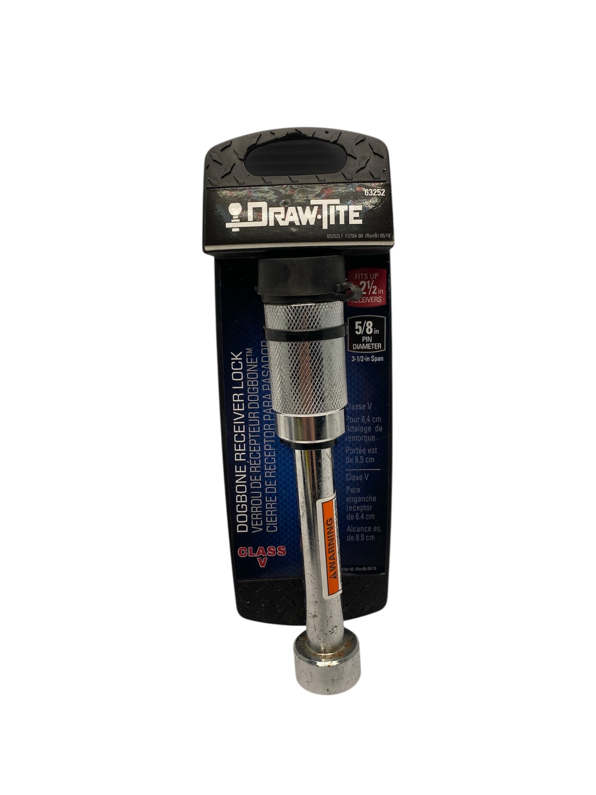 Draw-Tite 63252 Trailer Hitch Lock – 5/8" Pin Diameter | Fits 2-1/2" Square Receivers | Dogbone Style | Heavy-Duty Anti-Theft Lock with Keys