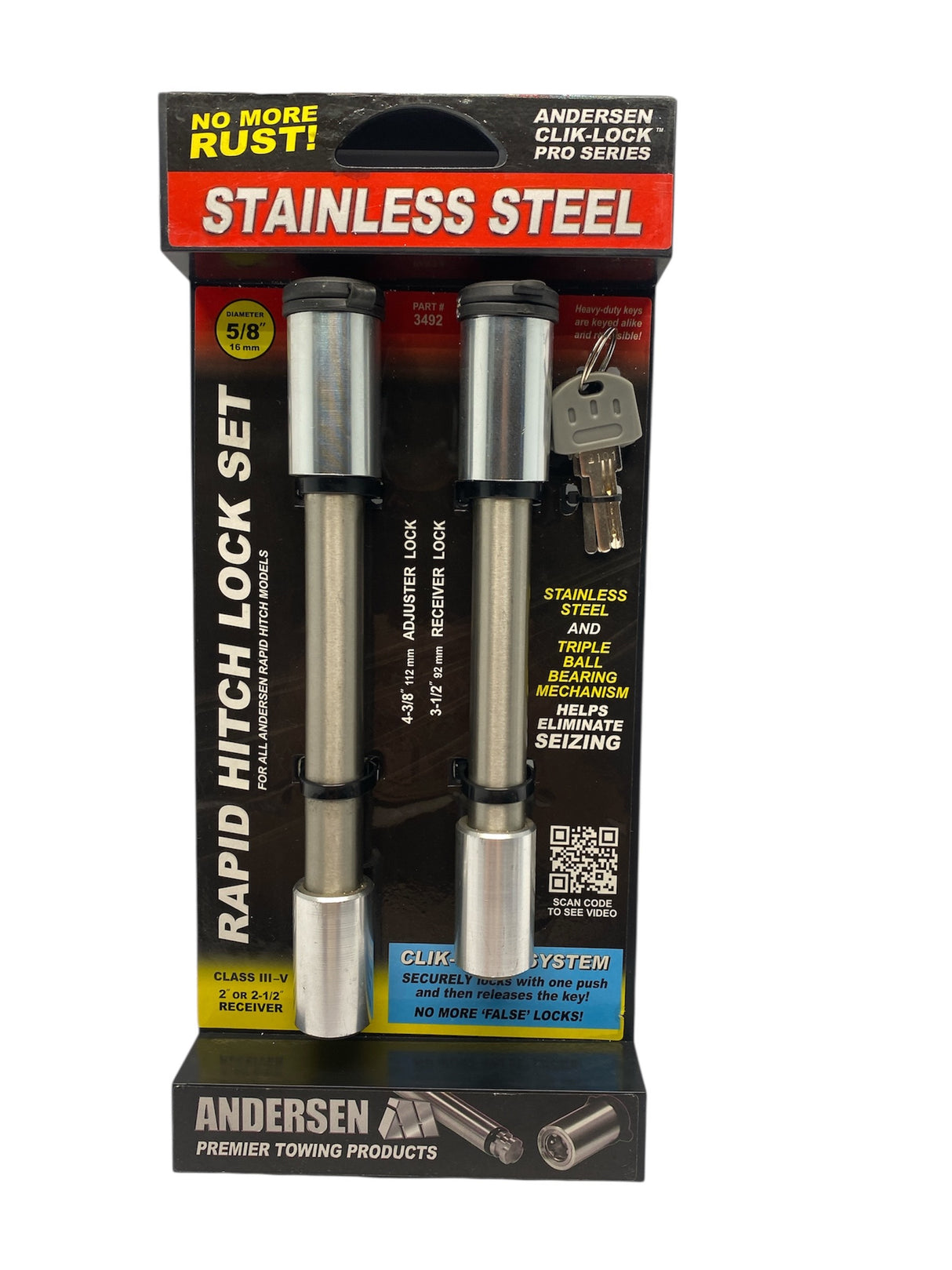 Andersen Hitches 3492 Rapid Hitch Locking Pin Set – Stainless Steel