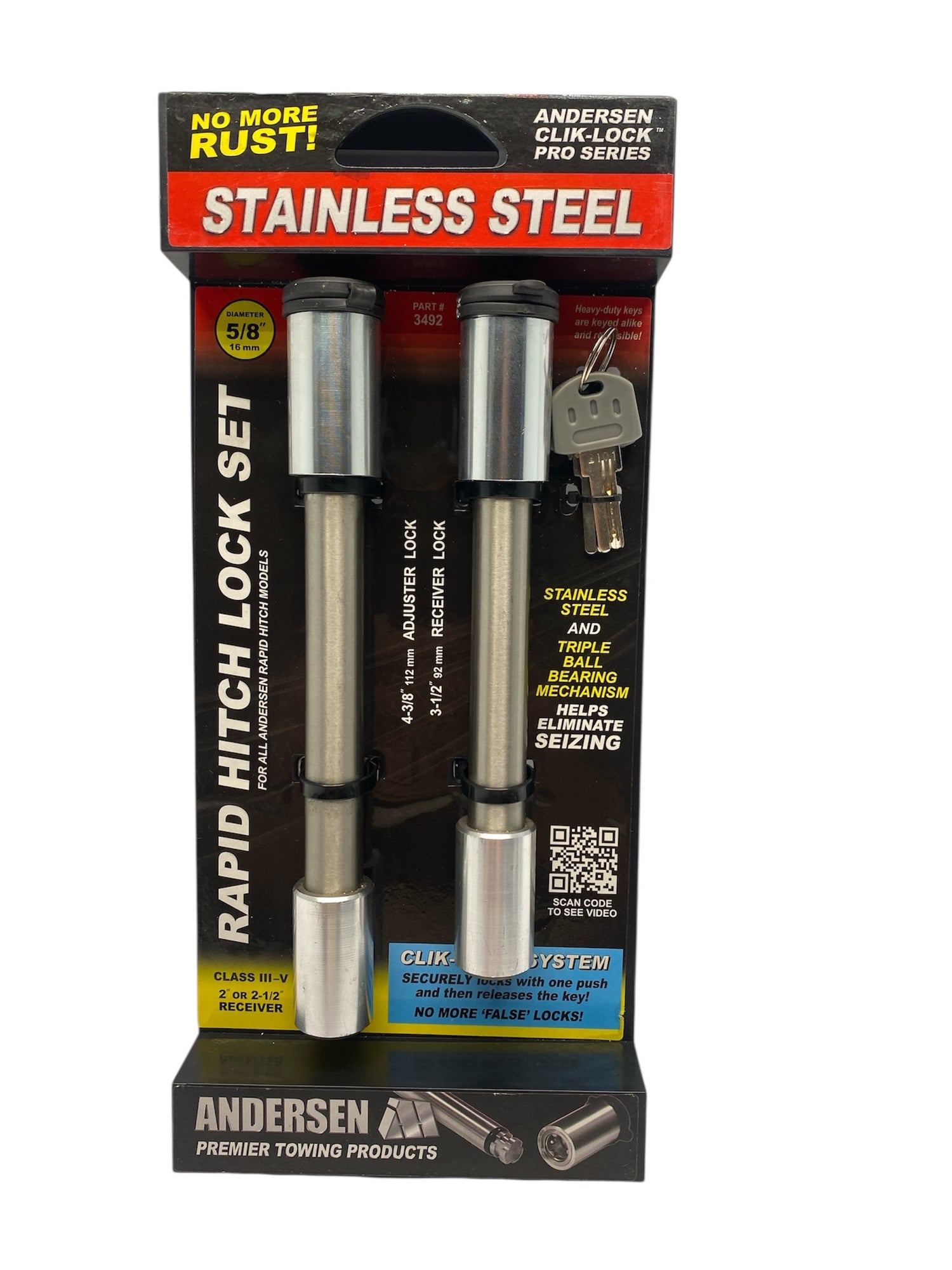 Andersen Hitches 3492 Rapid Hitch Locking Pin Set – Stainless Steel