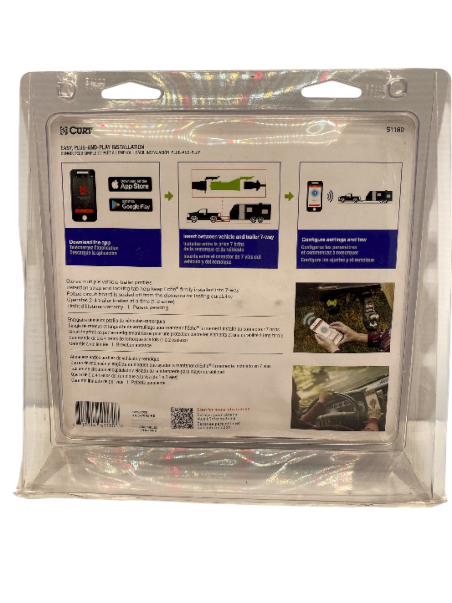 CURT Echo 51180 Wireless Plug-and-Play Brake Controller – Smartphone App