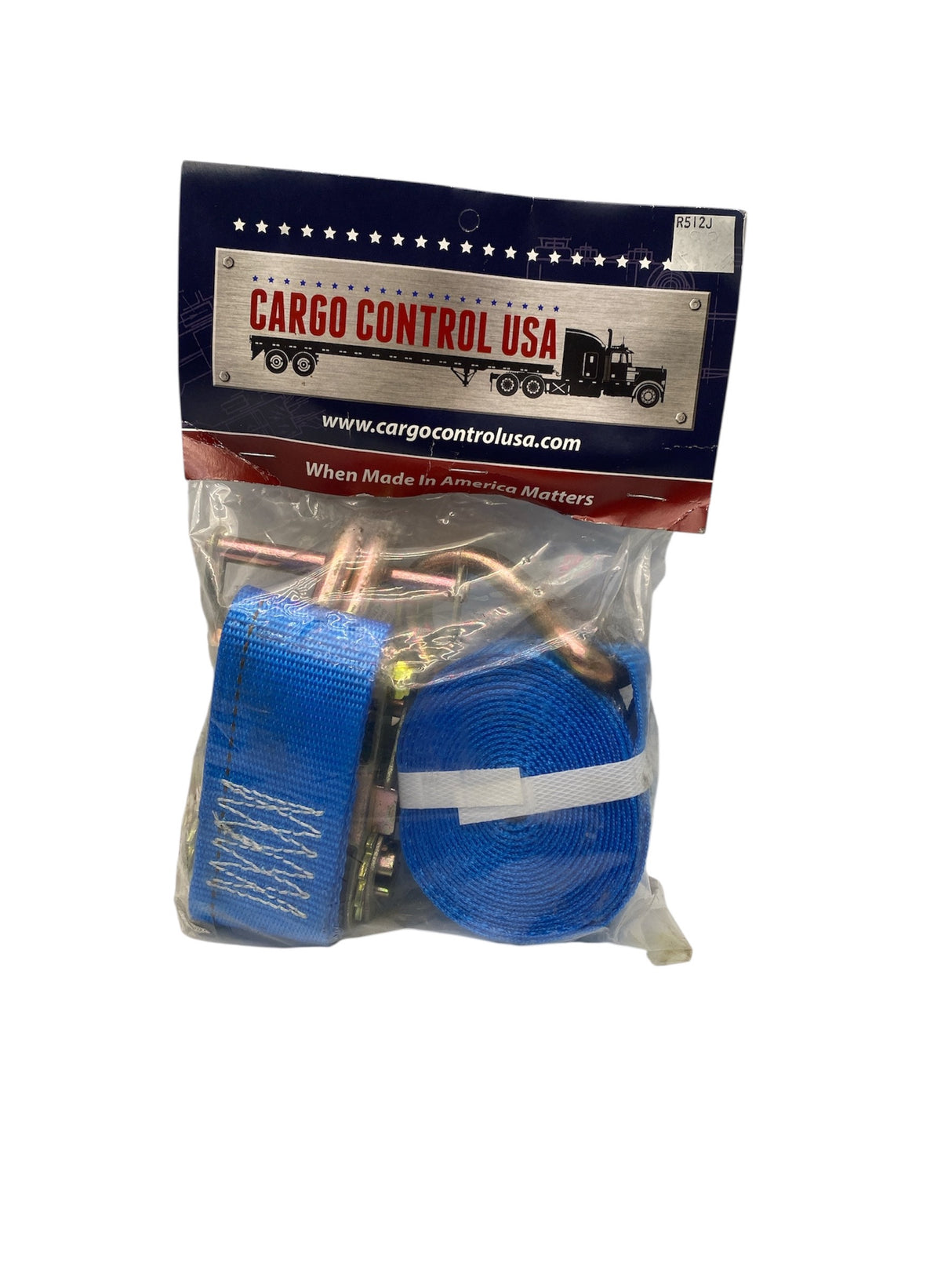 Cargo Control USA R512J 2" x 12' Blue Ratchet Strap with Double J Hooks