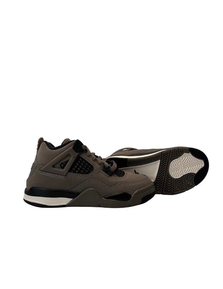 Gray high-top sneakers with white soles on a white background