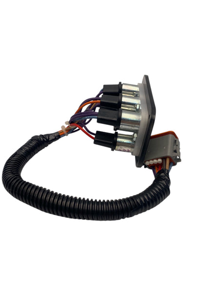 Electrical connector with wires on a white background