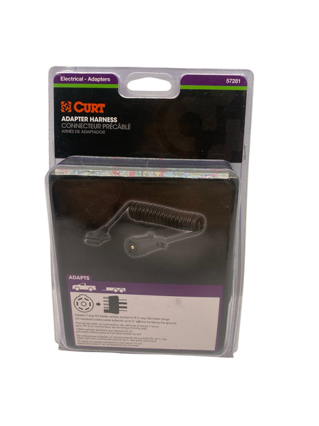 Curt 57281 Adapter Harness – 7-Way RV Blade to 4-Way Flat Connector