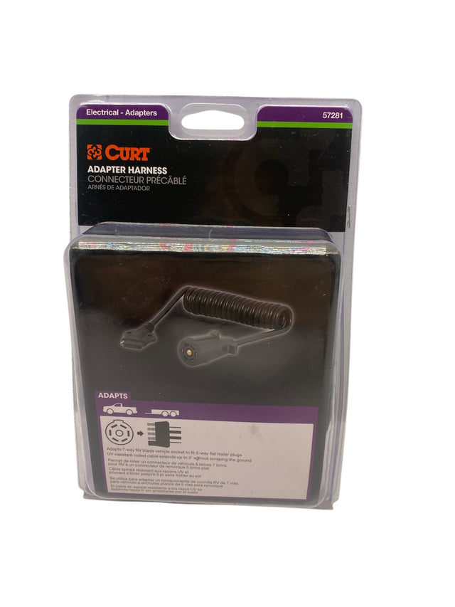 Curt 57281 Adapter Harness – 7-Way RV Blade to 4-Way Flat Connector